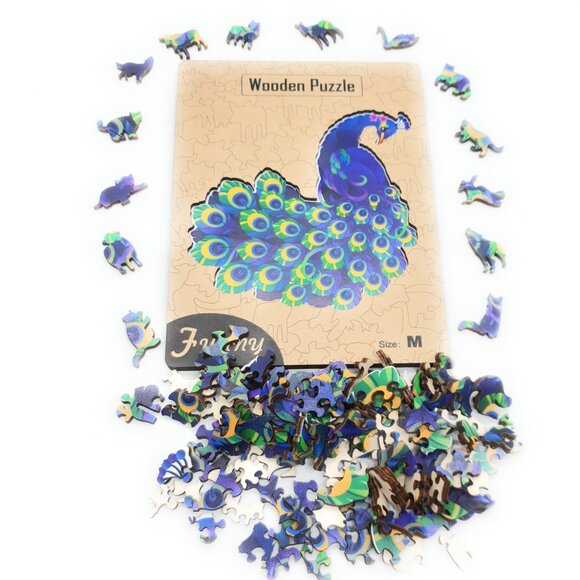 Suvira Animal Wooden Puzzle - Engaging, Educational, Peacock - Picture 5 of 8